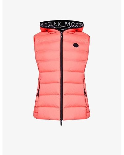 Moncler Aliterse Brand-patch Regular-fit Shell-down Vest - Red
