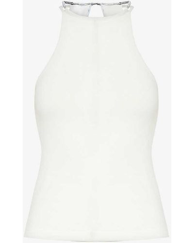 Dion Lee Barball Bead-embellished Organic-cotton Top - White