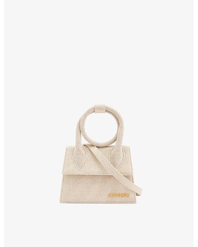 Jacquemus Le Chiquito Noeud Linen-blend Top-handle Bag - White