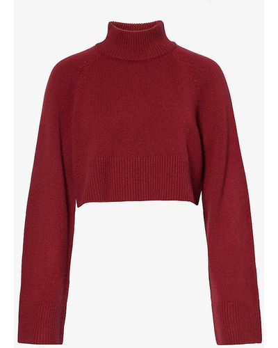 Reformation Garrett Relaxed-fit Recycled-cashmere And Cashmere-blend Jumper - Red