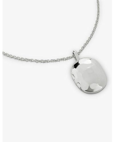 Monica Vinader Id Recycled Sterling-silver Locket Pendant Necklace - Metallic