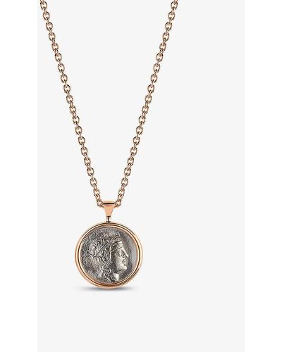 BVLGARI Monete 18ct Rose-gold Necklace With Antique Bronze Coin - White
