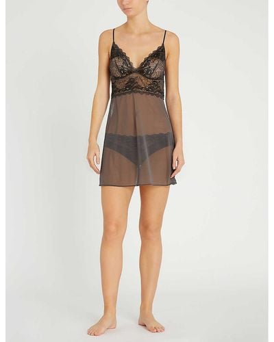 Wacoal Lace Perfection Stretch-lace And Mesh Chemise - Multicolour