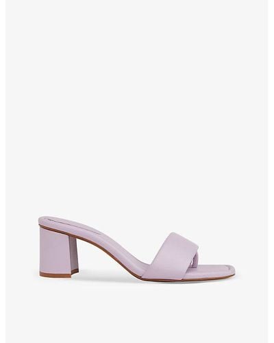 Whistles Marie Square-toe Heeled Leather Mules - Pink