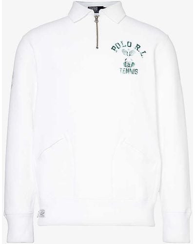 Polo Ralph Lauren X Wimbledon Brand-embellished Cotton-blend Sweatshirt - White