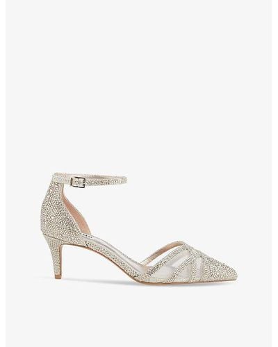 Dune Composed Embellished Mesh Courts - White