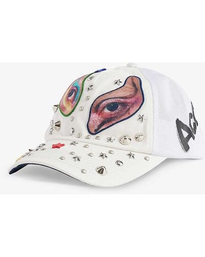 Acne Studios Brand-embroidered Cotton Baseball Cap - White