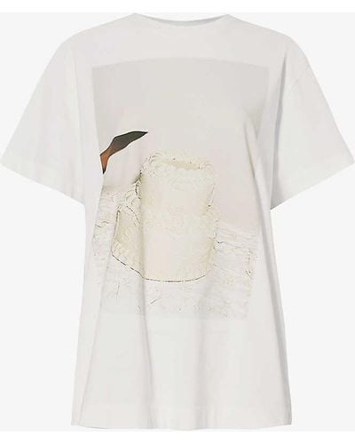 Simone Rocha Photographic-print Short-sleeved Cotton-jersey T-shirt - White