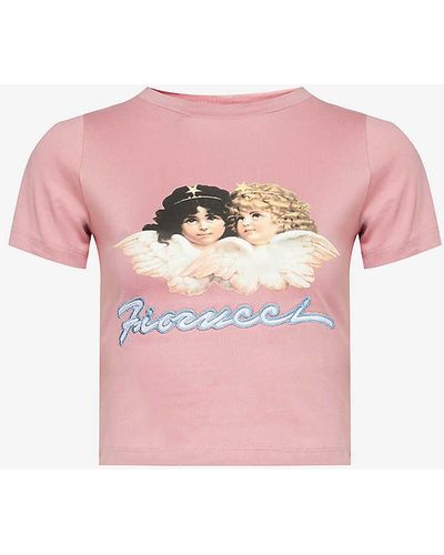 Fiorucci Angel Graphic-print Organic-cotton T-shirt X - Pink