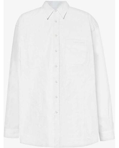 Y. Project Scrunched Brand-embroidered Cotton Shirt - White