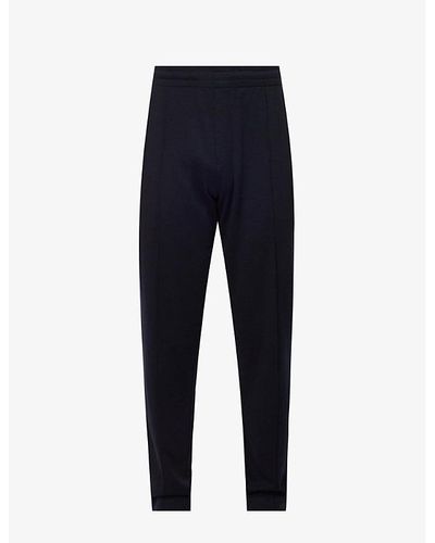 Orlebar Brown Brand-patch Tapered-leg Wool jogging Bottoms X - Blue