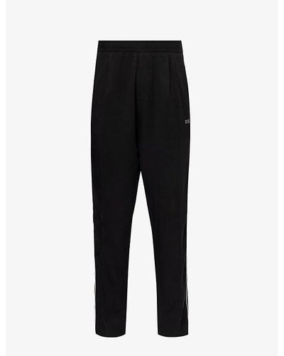 CHE Western Twill-textured Tapered-leg Regular-fit Woven Pants - Black