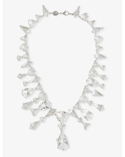 Swarovski Mesmera Rhodium Plated Sterling Silver Necklace - White