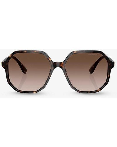 Swarovski Sk6003 Irregular-frame Tortoiseshell Acetate Sunglasses - Brown