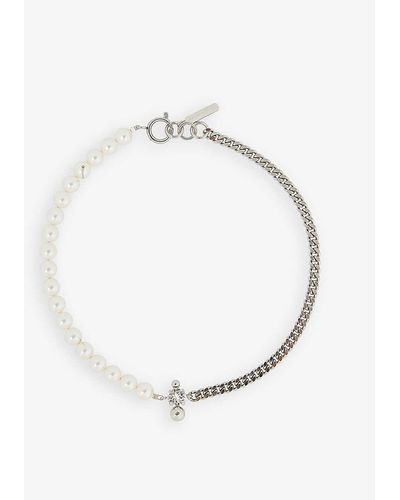 Justine Clenquet Maisie Silver-toned Brass And Faux-pearl Necklace - White