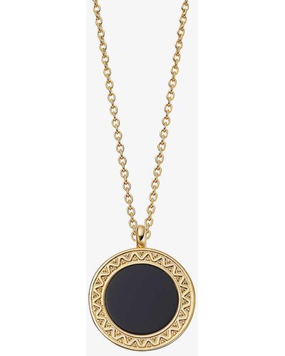 Astley Clarke Deco 18ct Yellow Gold-plated Vermeil Sterling-silver Locket Necklace - White