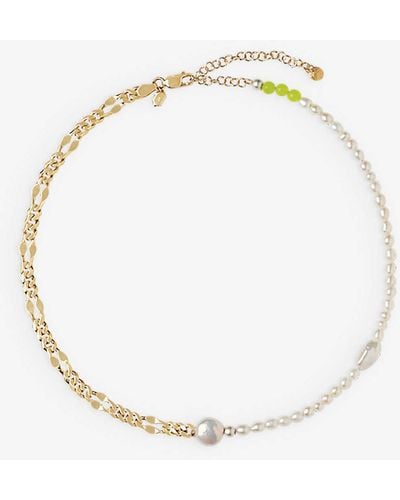 Maria Black Positano 22ct Yellow Gold-plated Sterling-silver And Pearl Necklace - White