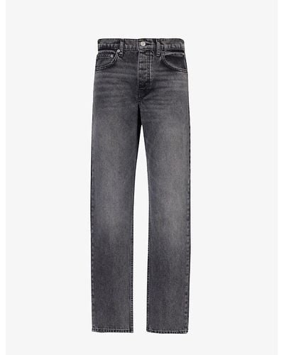 FRAME Faded-wash Straight-leg Regular-fit Denim Jeans - Gray