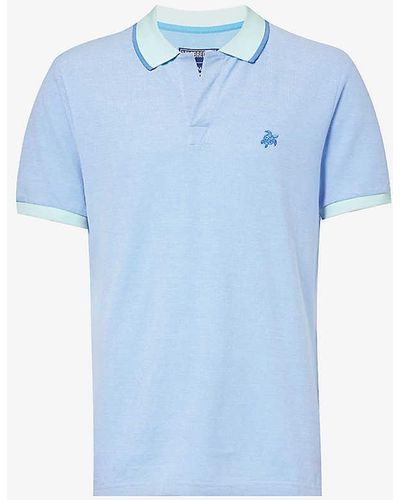 Vilebrequin Palatin Brand-embroidered Cotton Polo Shirt Xx - Blue