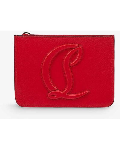 Christian Louboutin By My Side Leather Card Holder - Red