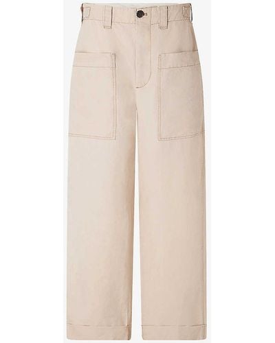 Soeur Thabor High-rise Straight-leg Cotton And Linen-blend Trousers - Natural