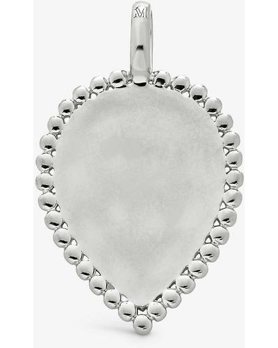 Monica Vinader Deia Bead-embellished Recycled Sterling-silver Lotus Pendant Charm - Grey