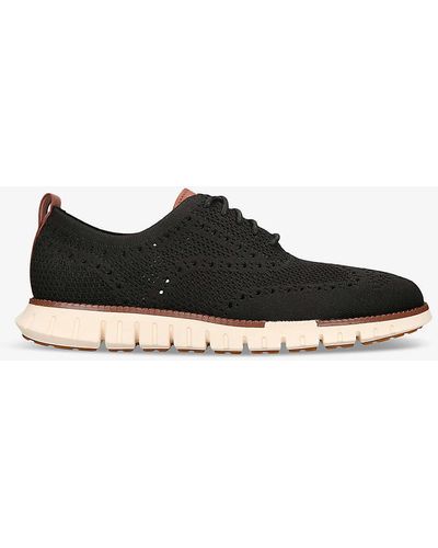 Cole Haan Zerøgrand Wingtip Stitchlite Knitted Oxford Shoes - Black