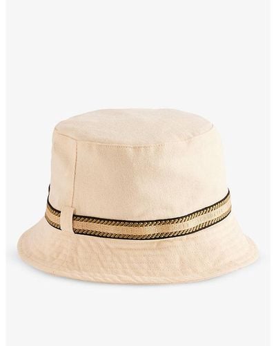 Ted Baker Alfredo Brand-embroidered Cotton Bucket Hat - Natural