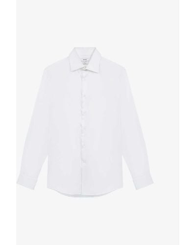 Reiss Frontier Slim-fit Stretch-cotton Shirt - White