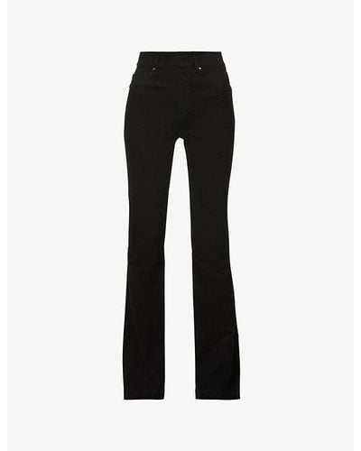 Spanx Flared-leg High-rise Stretch Cotton-blend Jean - Black