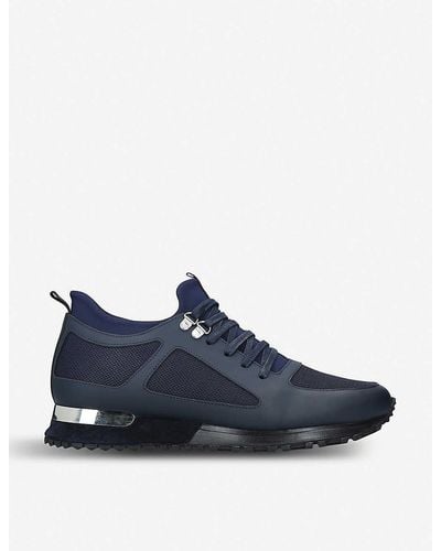 Mallet Diver Leather And Mesh Sneakers - Blue