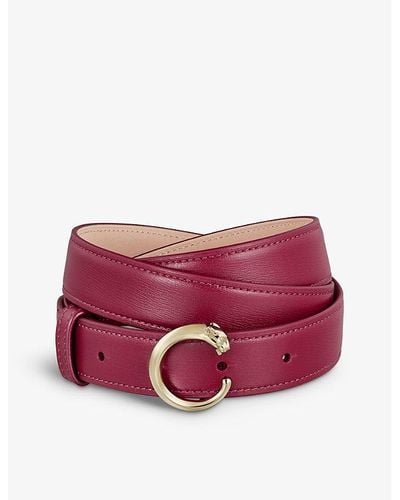Cartier Panthère De Large Buckled Leather Belt - Pink