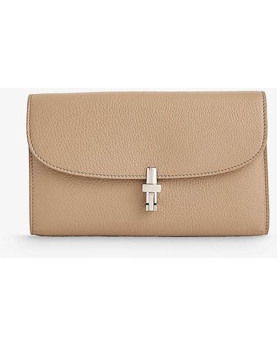 The Row Sofia Leather Continental Wallet - Natural