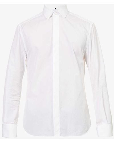 Corneliani Spread-collar Regular-fit Cotton-poplin Shirt - White