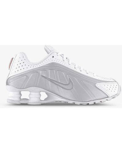 Nike Shox R4 Leather And Mesh Mid-top Trainers - White