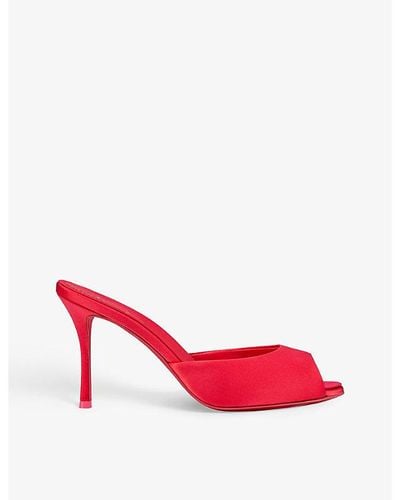 Christian Louboutin Me Dolly 85 Silk Heeled Mules - Red