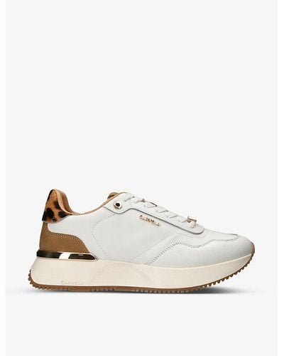 Carvela Kurt Geiger Flare Logo-plaque Leather Low-top Sneakers - White
