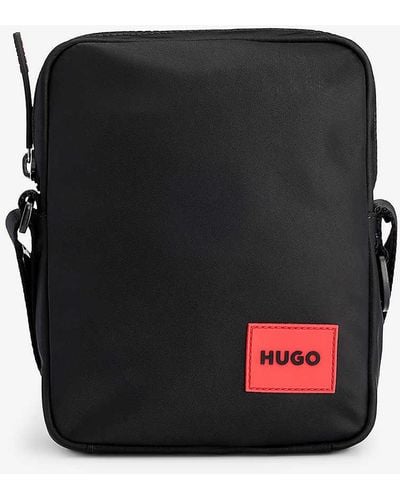 HUGO Logo-embellished Recycled-polyester Reporter Bag - Black