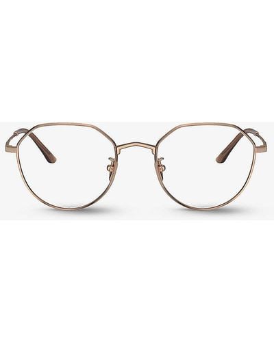 Giorgio Armani Ar5142 Round-frame Metal Glasses - Natural