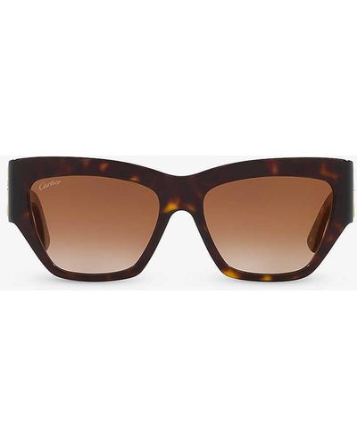 Cartier Ct0435s Cat-eye Acetate Sunglasses - Brown