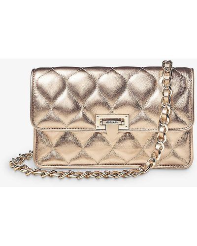 Aspinal of London Lottie Pillow Quilted-leather Clutch Bag - Natural