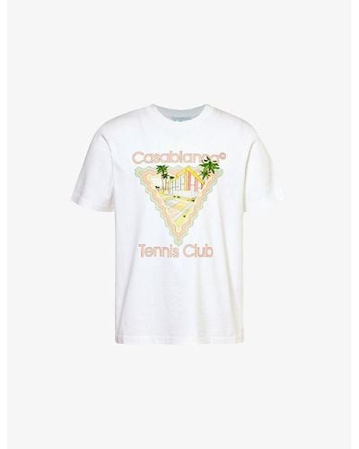 Casablancabrand Printed Organic Cotton-jersey T-shirt - White
