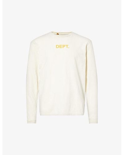 GALLERY DEPT. Logo-print Long-sleeved Cotton-jersey T-shirt - White
