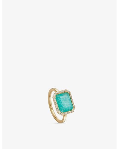 Astley Clarke Ottima 18ct Yellow Gold-plated Vermeil Sterling-silver Amazonite And Sapphire Ring - White