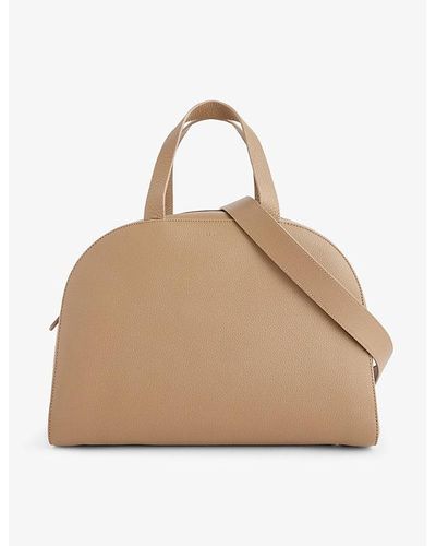 The Row Bowling Bag Two Grained-leather Top-handle Bag - Natural