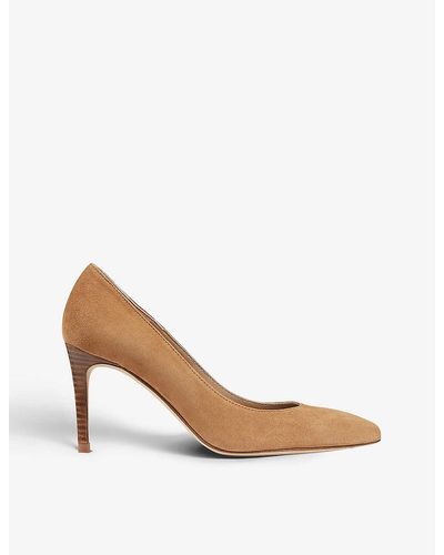 LK Bennett Floret Pointed-toe Suede Courts - White