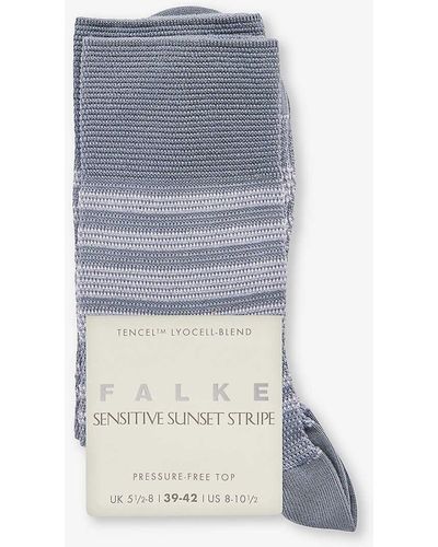 FALKE Sensitive Sunset Stripe Knitted Socks - Blue