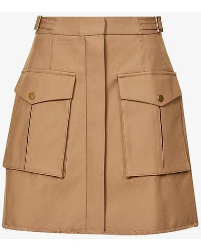 Ted Baker Utility Stretch-cotton Mini Skirt - Brown