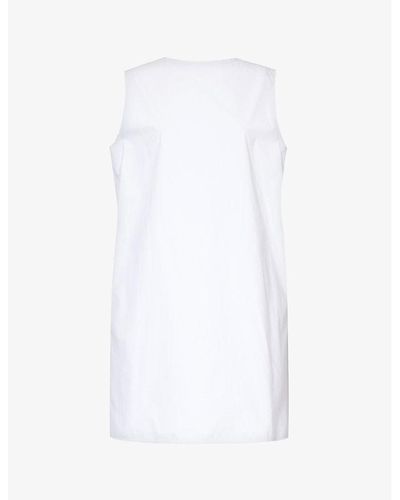 Jil Sander Round-neck Regular-fit Cotton Mini Dress - White