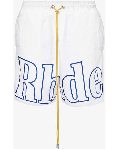Rhude Track Brand-logo Shell Shorts - White